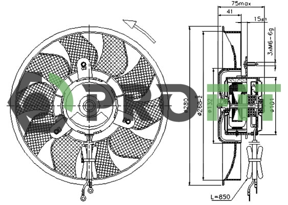 Вентилятор, система охолодження двигуна   1850-0028   PROFIT