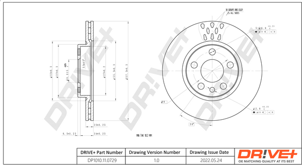 Тормозной диск   DP1010.11.0729   Dr!ve+
