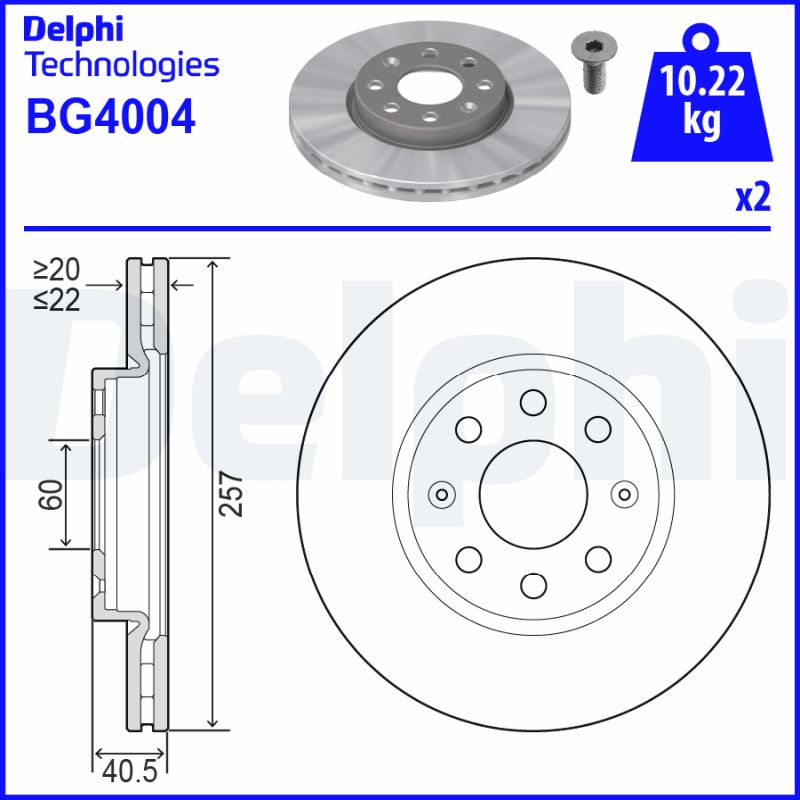 Гальмівний диск   BG4004   DELPHI