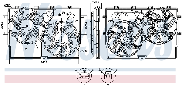 Вентилятор, система охолодження двигуна   850002   NISSENS