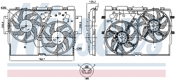 Вентилятор, система охолодження двигуна   850005   NISSENS