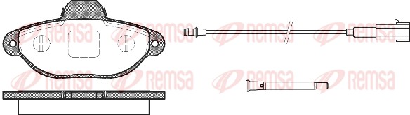 Комплект гальмівних накладок, дискове гальмо   0414.21   REMSA