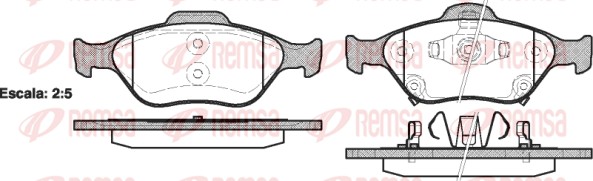 Комплект тормозных колодок, дисковый тормоз   0766.12   REMSA