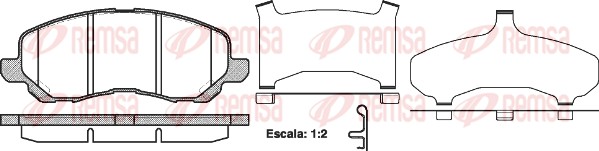 Комплект тормозных колодок, дисковый тормоз   0804.31   REMSA