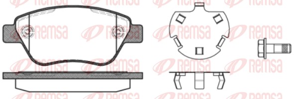 Комплект тормозных колодок, дисковый тормоз   0858.30   REMSA