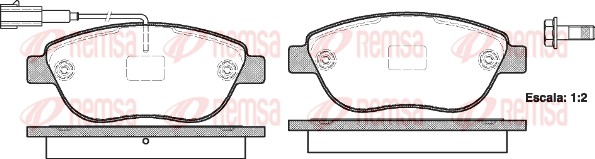 Комплект гальмівних накладок, дискове гальмо   0859.11   REMSA