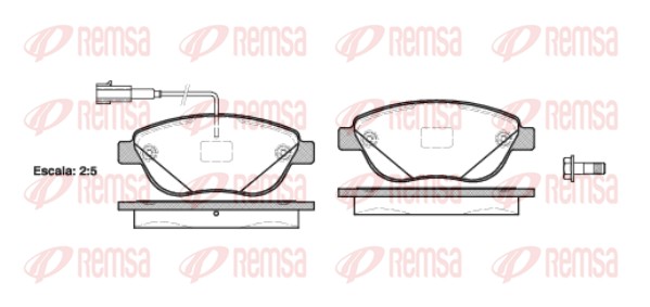 Комплект тормозных колодок, дисковый тормоз   0859.12   REMSA