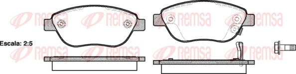 Комплект тормозных колодок, дисковый тормоз   0859.21   REMSA