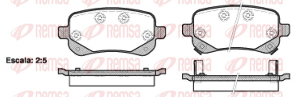 Комплект тормозных колодок, дисковый тормоз   1095.02   REMSA
