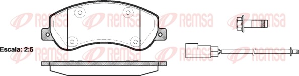 Комплект тормозных колодок, дисковый тормоз   1250.02   REMSA