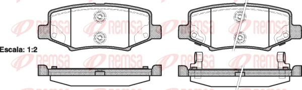 Комплект гальмівних накладок, дискове гальмо   1264.02   REMSA