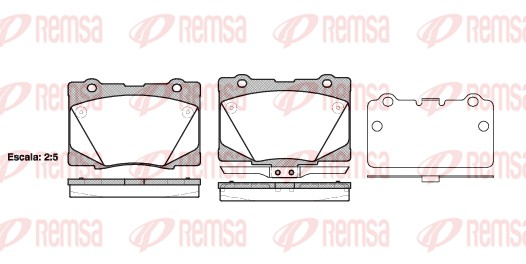 Комплект тормозных колодок, дисковый тормоз   1422.02   REMSA