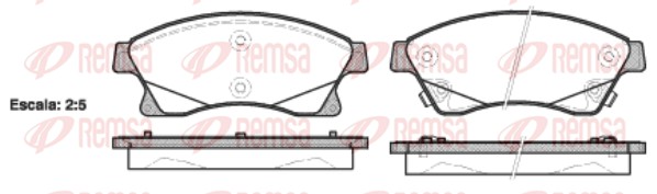 Комплект тормозных колодок, дисковый тормоз   1431.12   REMSA