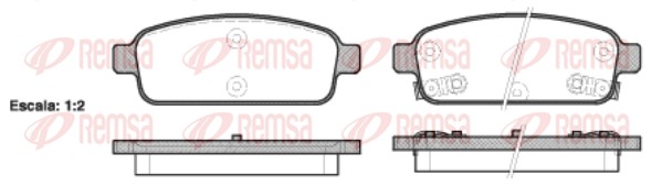 Комплект тормозных колодок, дисковый тормоз   1432.02   REMSA