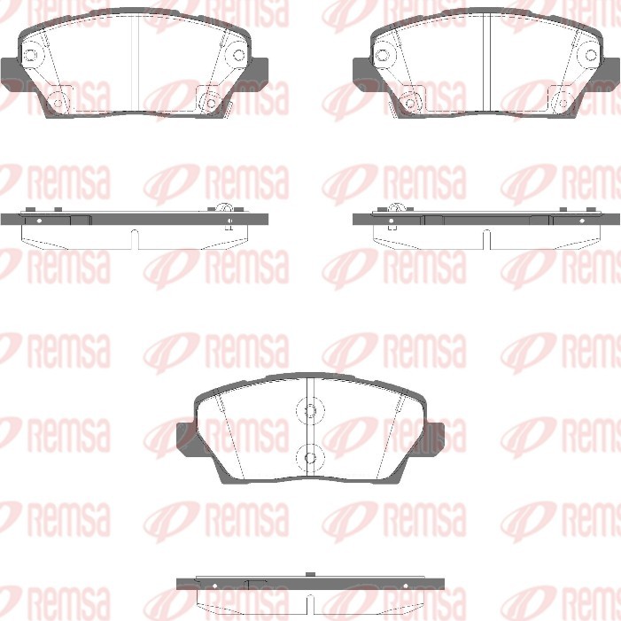 Комплект гальмівних накладок, дискове гальмо   1995.02   REMSA