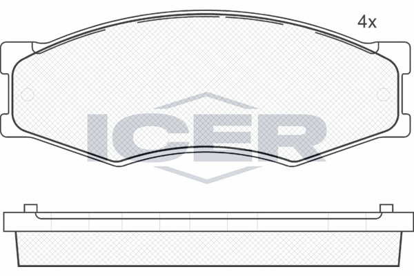 Комплект гальмівних накладок, дискове гальмо   140526-087   ICER