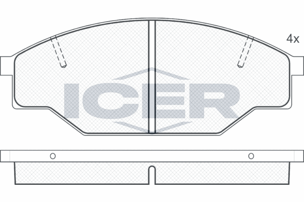 Комплект гальмівних накладок, дискове гальмо   140614   ICER
