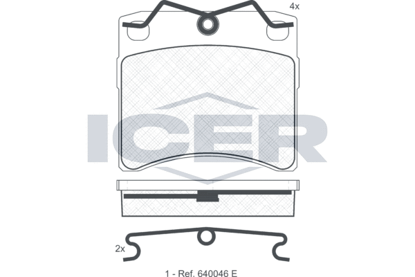 Комплект тормозных колодок, дисковый тормоз   140895   ICER