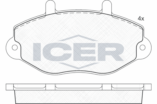 Комплект тормозных колодок, дисковый тормоз   140897   ICER