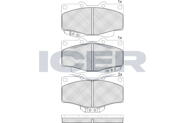 Комплект тормозных колодок, дисковый тормоз   141007   ICER