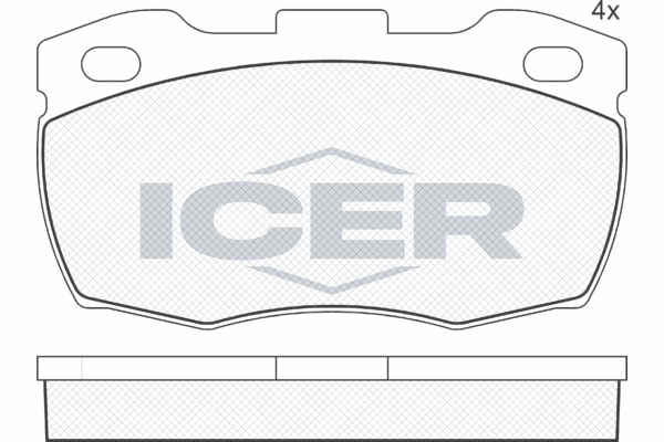 Комплект гальмівних накладок, дискове гальмо   141089   ICER