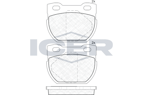 Комплект тормозных колодок, дисковый тормоз   141090   ICER