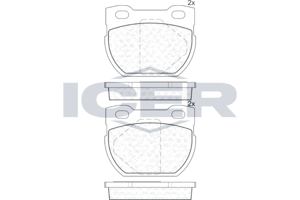 Комплект тормозных колодок, дисковый тормоз   141090-201   ICER