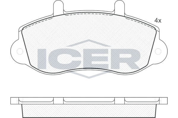 Комплект гальмівних накладок, дискове гальмо   141219   ICER