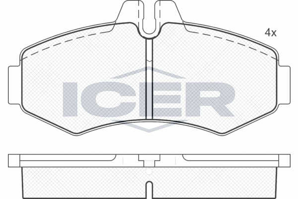 Комплект гальмівних накладок, дискове гальмо   141288   ICER
