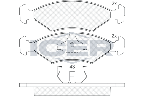 Комплект тормозных колодок, дисковый тормоз   180329   ICER