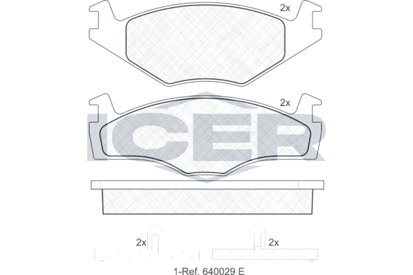 Комплект тормозных колодок, дисковый тормоз   180460   ICER