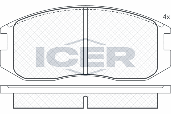 Комплект гальмівних накладок, дискове гальмо   180875   ICER