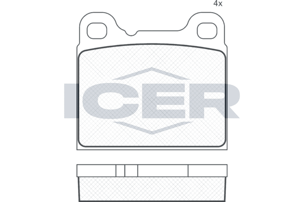 Комплект тормозных колодок, дисковый тормоз   180890   ICER
