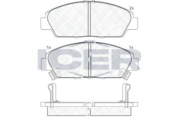 Комплект тормозных колодок, дисковый тормоз   181020   ICER