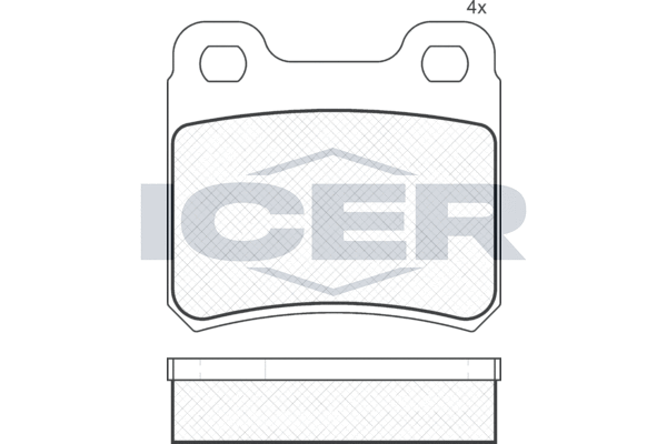 Комплект тормозных колодок, дисковый тормоз   181023   ICER