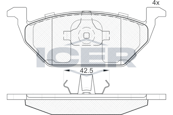 Комплект тормозных колодок, дисковый тормоз   181184   ICER