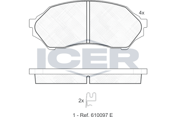 Комплект гальмівних накладок, дискове гальмо   181309   ICER