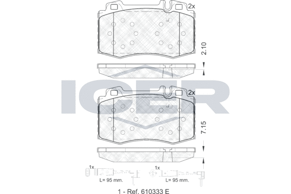 Комплект тормозных колодок, дисковый тормоз   181389-203   ICER