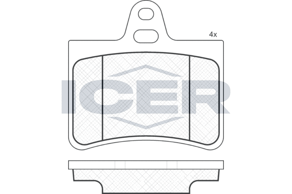 Комплект тормозных колодок, дисковый тормоз   181407   ICER