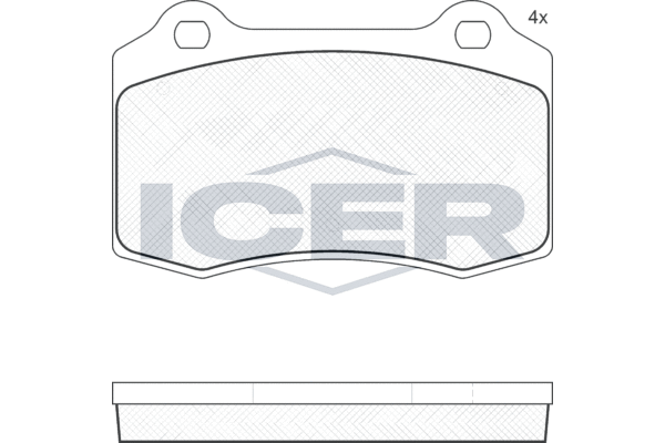Комплект гальмівних накладок, дискове гальмо   181447   ICER
