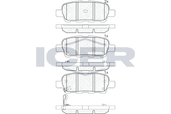 Комплект тормозных колодок, дисковый тормоз   181509   ICER