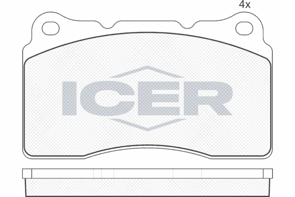 Комплект гальмівних накладок, дискове гальмо   181582   ICER