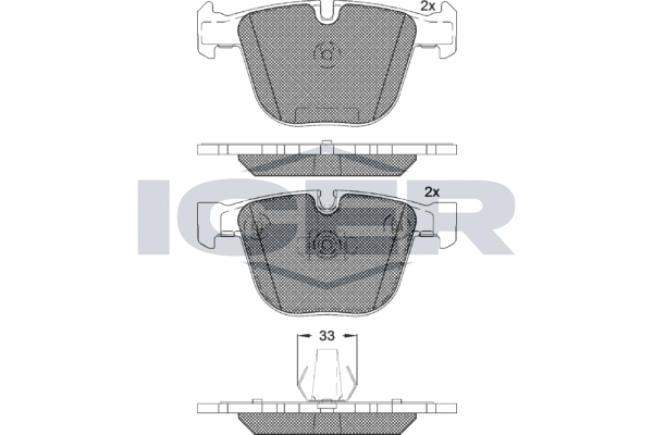 Комплект тормозных колодок, дисковый тормоз, ICER, 181687