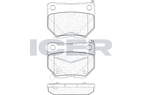 Комплект тормозных колодок, дисковый тормоз   181749   ICER