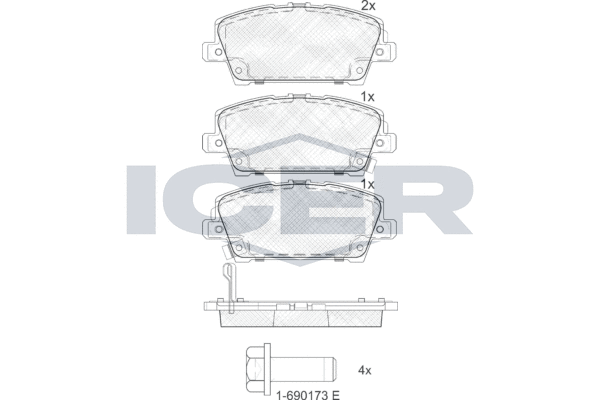 Комплект тормозных колодок, дисковый тормоз   181773   ICER