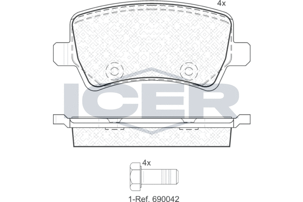 Комплект тормозных колодок, дисковый тормоз   181776   ICER