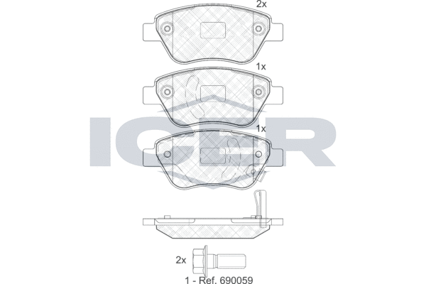 Комплект тормозных колодок, дисковый тормоз   181810   ICER