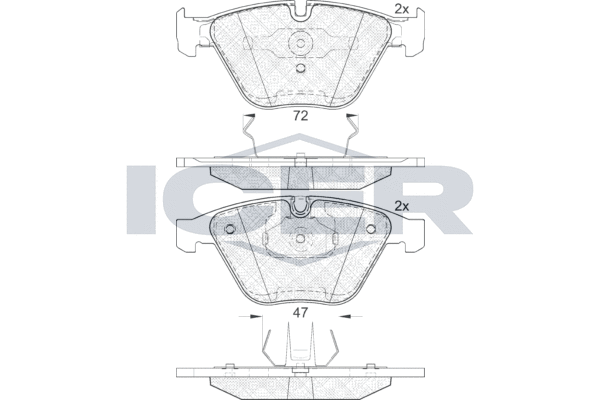 Комплект тормозных колодок, дисковый тормоз   181814   ICER
