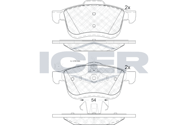 Комплект тормозных колодок, дисковый тормоз   181903   ICER