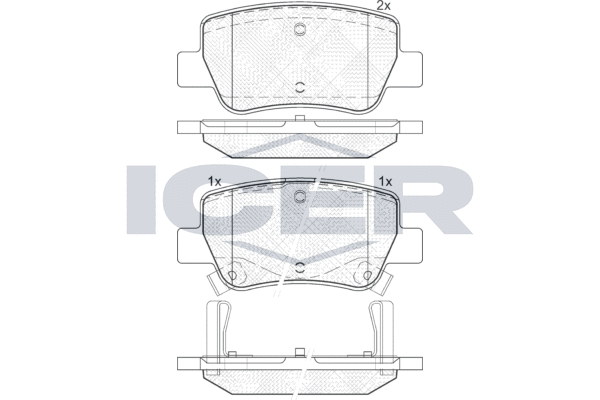 Комплект тормозных колодок, дисковый тормоз   181916   ICER
